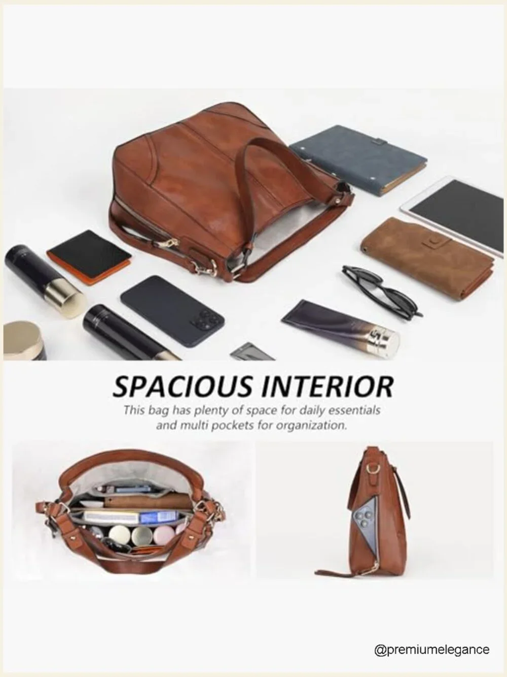 Hobo Crossbody Bag Set with Wallet Adjustable Strap 2pcs Tote Purse